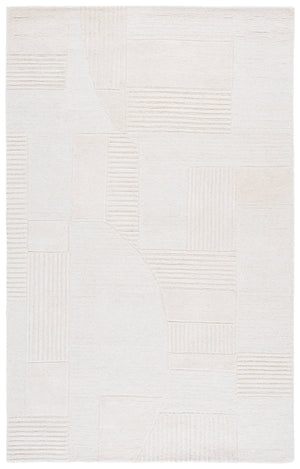 Safavieh Harvest Ivory Hand-Tufted Wool-Cotton Area Rug, Low-Profile 3/8" Pile, Neutral Minimalist Foundation 8'-0" x 10'-0" HVT403A-8