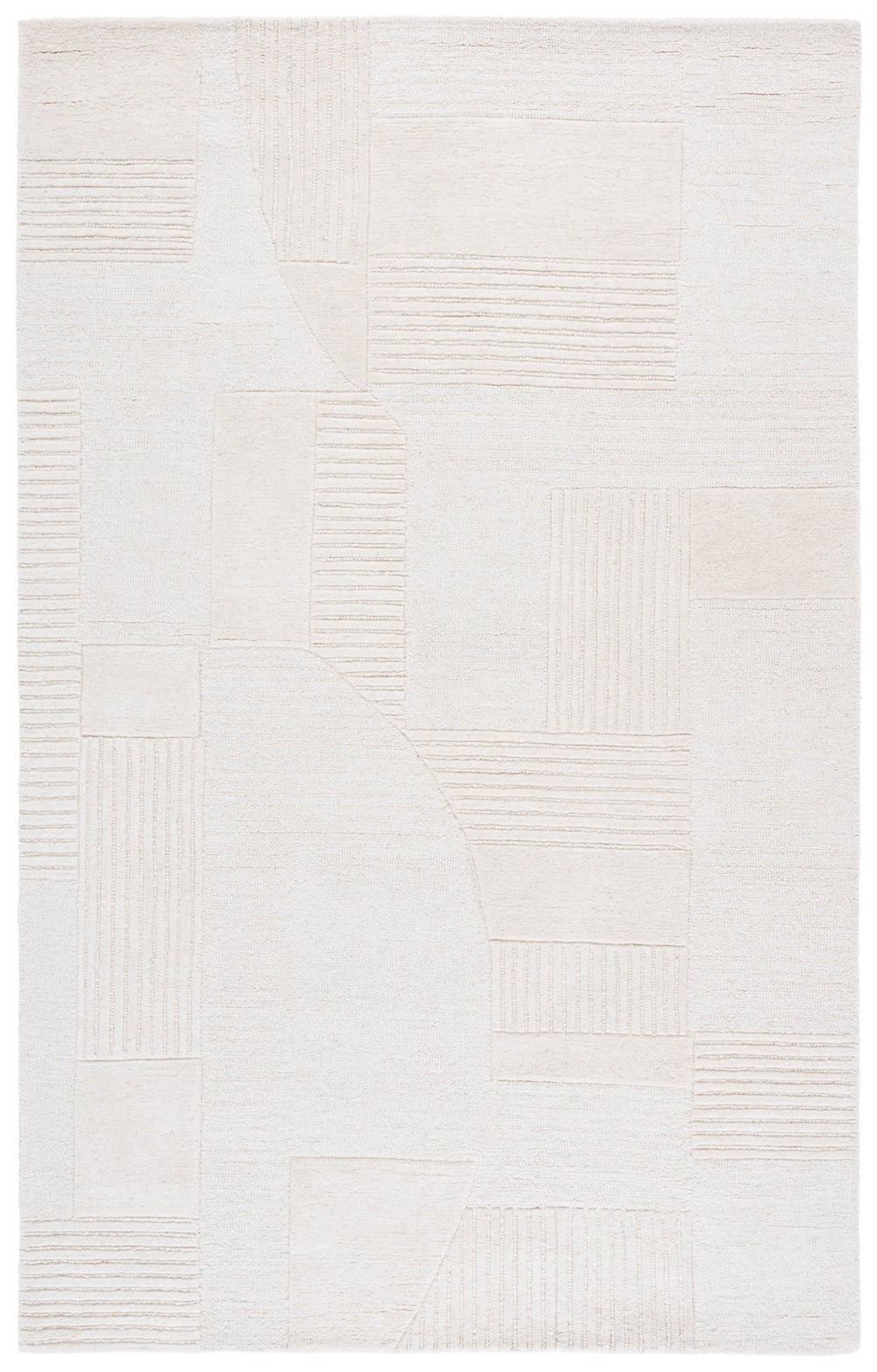 Safavieh Harvest Ivory Hand-Tufted Wool-Cotton Runner Rug — Minimalist Geometric Design, Durable Comfort 2'-3" x 9'-0" HVT403A-29