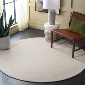 Safavieh Harvest Hand-Tufted Ivory Round Rug, 80% Wool 20% Cotton, Low-Profile 3/8" Pile, Timeless Minimalist Elegance 6'-0" x 6'-0" HVT404A-6R