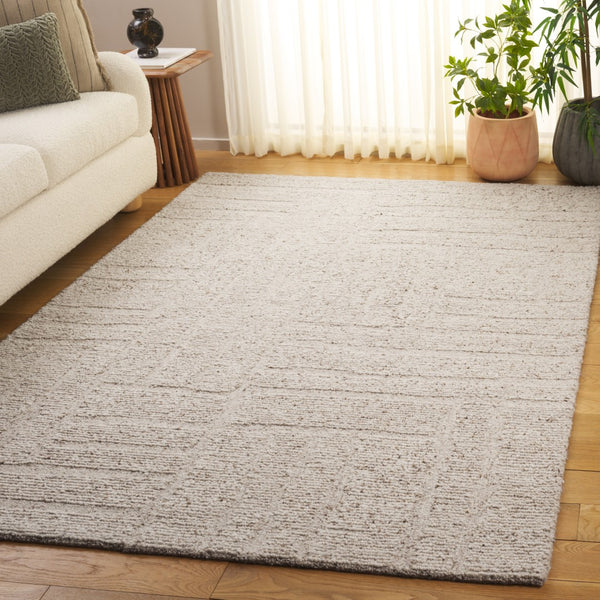 Safavieh Harvest Area Rug - Hand-tufted Luxury Wool Blend, Elegant Minimalist Design For Cozy Home Decor Beige 80% Wool 20% Cotton Hvt501b-3
