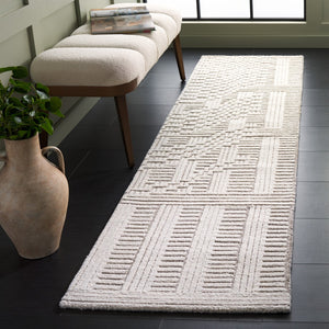 Safavieh Harvest Elegant Hand-tufted Area Rug In Premium Wool Blend - Modern Geometric Design For Your Home Natural ,Ivory 85% Wool,15% Cotton Hvt601a-4