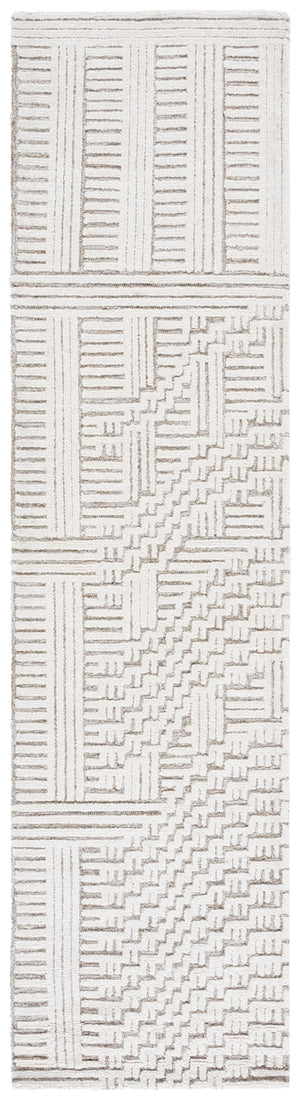 Safavieh Harvest Hand Tufted Wool-cotton Runner Rug - Modern Geometric Design For Stylish Home Interiors Natural ,Ivory 85% Wool,15% Cotton Hvt601a-29