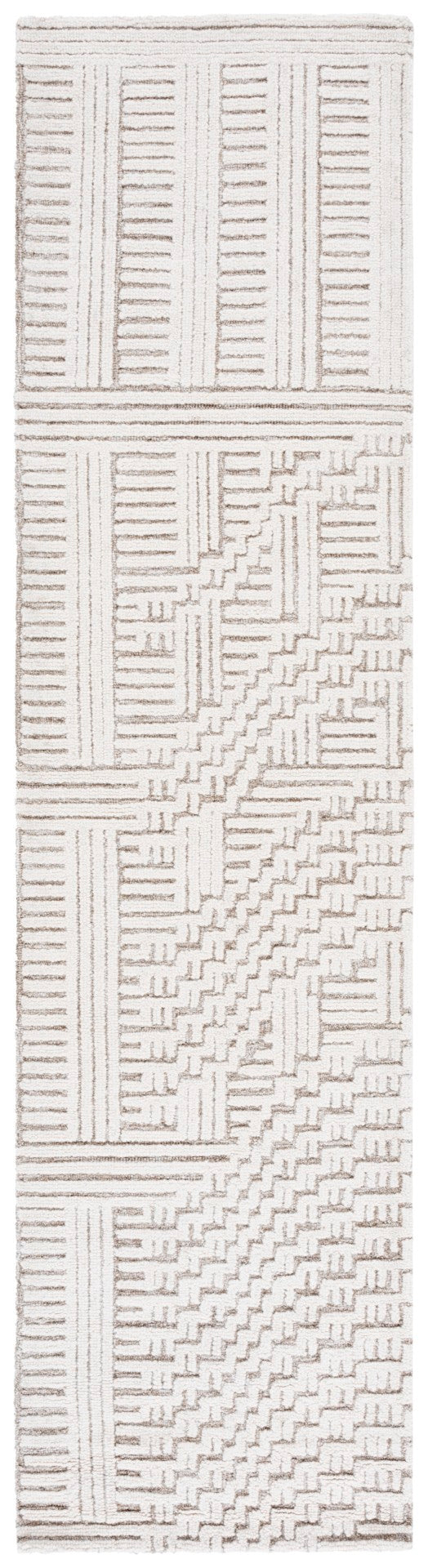 Safavieh Harvest Elegant Hand-tufted Area Rug In Premium Wool Blend - Modern Geometric Design For Your Home Natural ,Ivory 85% Wool,15% Cotton Hvt601a-4