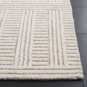 Safavieh Harvest Hand Tufted Wool-cotton Runner Rug - Modern Geometric Design For Stylish Home Interiors Natural ,Ivory 85% Wool,15% Cotton Hvt601a-5