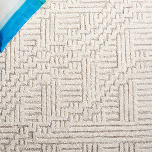 Safavieh Harvest Hand Tufted Wool-cotton Runner Rug - Modern Geometric Design For Stylish Home Interiors Natural ,Ivory 85% Wool,15% Cotton Hvt601a-5