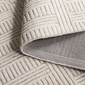Safavieh Harvest Hand Tufted Wool-cotton Runner Rug - Modern Geometric Design For Stylish Home Interiors Natural ,Ivory 85% Wool,15% Cotton Hvt601a-5