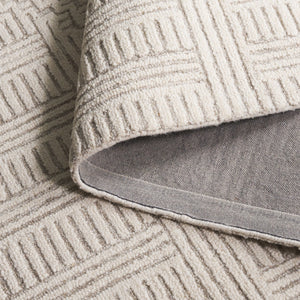 Safavieh Harvest Elegant Hand-tufted Area Rug In Premium Wool Blend - Modern Geometric Design For Your Home Natural ,Ivory 85% Wool,15% Cotton Hvt601a-4