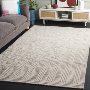 Safavieh Harvest Elegant Hand-tufted Area Rug In Premium Wool Blend - Modern Geometric Design For Your Home Natural ,Ivory 85% Wool,15% Cotton Hvt601a-4
