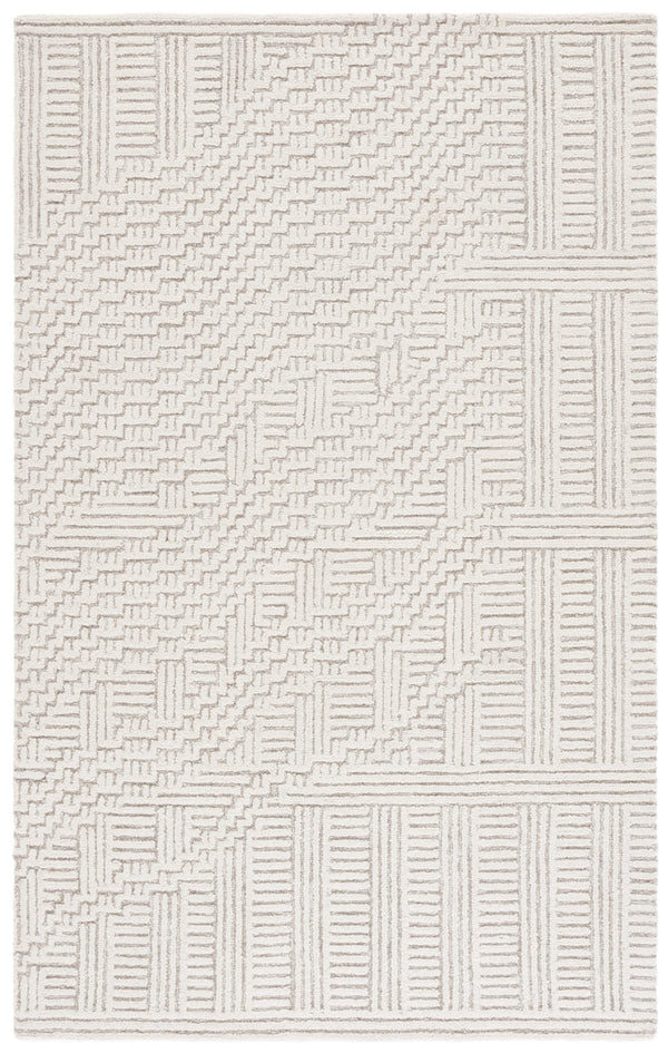 Safavieh Harvest Hand Tufted Wool-cotton Runner Rug - Modern Geometric Design For Stylish Home Interiors Natural ,Ivory 85% Wool,15% Cotton Hvt601a-5