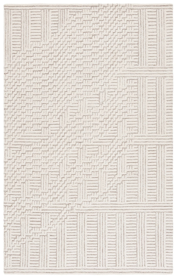 Safavieh Harvest Elegant Hand-tufted Area Rug In Premium Wool Blend - Modern Geometric Design For Your Home Natural ,Ivory 85% Wool,15% Cotton Hvt601a-4