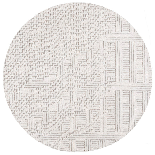 Safavieh Harvest Elegant Hand-tufted Area Rug In Premium Wool Blend - Modern Geometric Design For Your Home Natural ,Ivory 85% Wool,15% Cotton Hvt601a-4