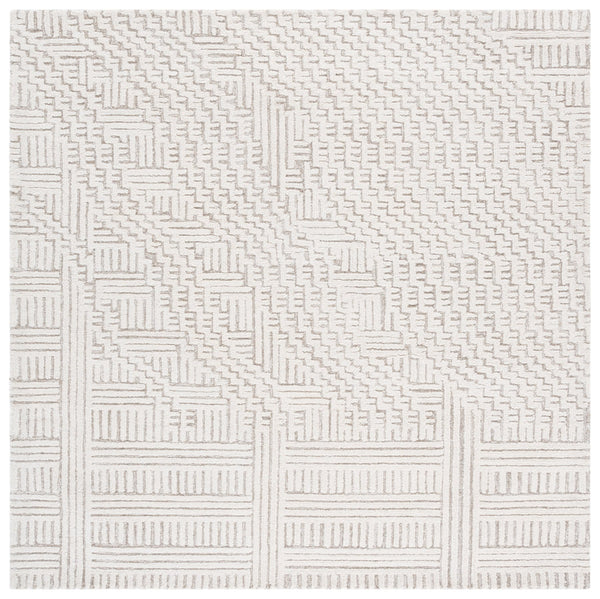 Safavieh Harvest Hand Tufted Wool-cotton Runner Rug - Modern Geometric Design For Stylish Home Interiors Natural ,Ivory 85% Wool,15% Cotton Hvt601a-6sq