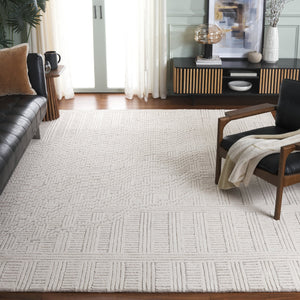 Safavieh Harvest Hand Tufted Wool-cotton Runner Rug - Modern Geometric Design For Stylish Home Interiors Natural ,Ivory 85% Wool,15% Cotton Hvt601a-8