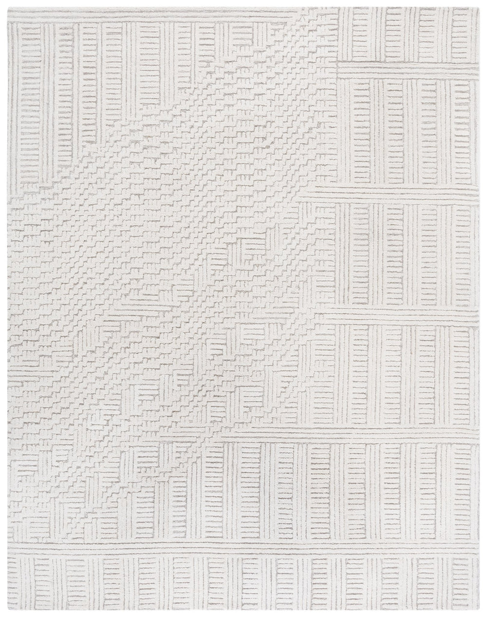 Safavieh Harvest Hand Tufted Wool-cotton Runner Rug - Modern Geometric Design For Stylish Home Interiors Natural ,Ivory 85% Wool,15% Cotton Hvt601a-8