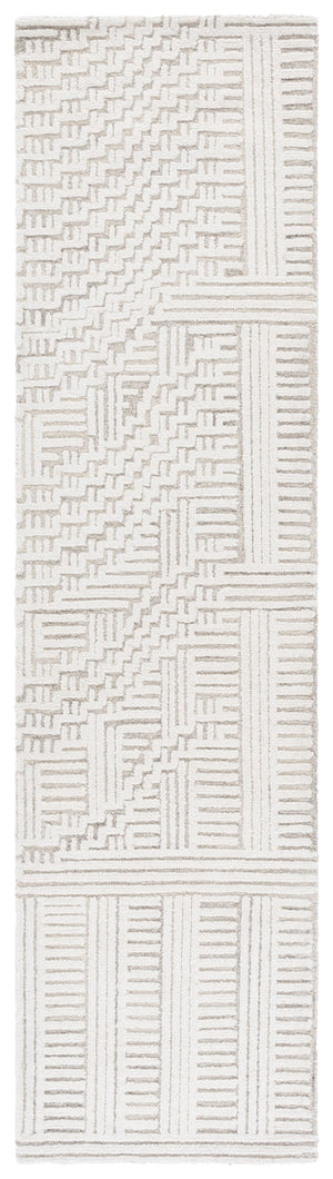 Safavieh Harvest Hand Tufted Wool-cotton Runner Rug - Modern Geometric Design For Stylish Home Interiors Beige ,Ivory 85% Wool,15% Cotton Hvt601b-29