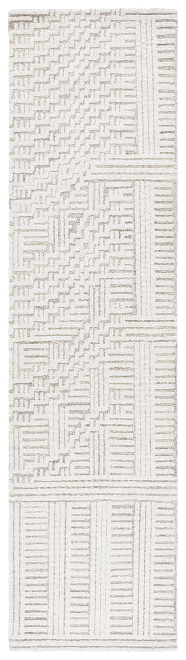 Safavieh Harvest Hand Tufted Wool-cotton Runner Rug - Modern Geometric Design For Stylish Home Interiors Beige ,Ivory 85% Wool,15% Cotton Hvt601b-29