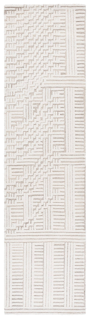 Safavieh Harvest Elegant Hand-tufted Area Rug In Premium Wool Blend - Modern Geometric Design For Your Home Beige ,Ivory 85% Wool,15% Cotton Hvt601b-4