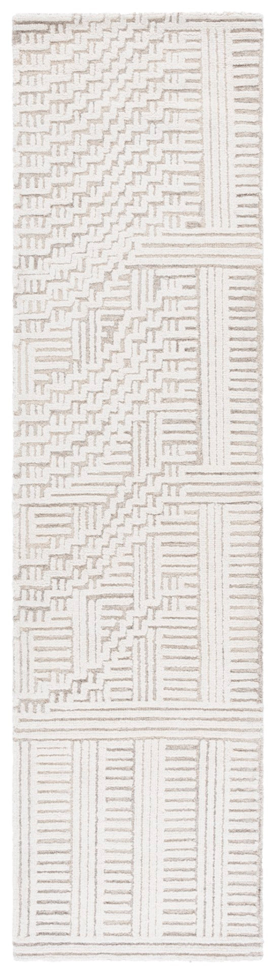 Safavieh Harvest Elegant Hand-tufted Area Rug In Premium Wool Blend - Modern Geometric Design For Your Home Beige ,Ivory 85% Wool,15% Cotton Hvt601b-4