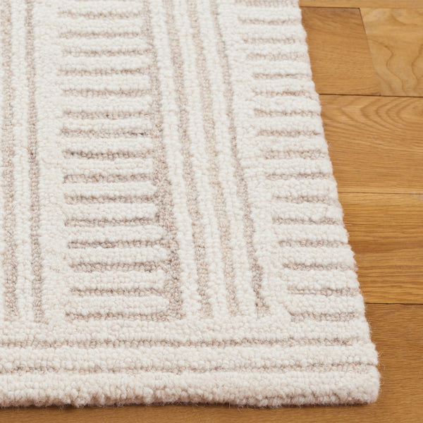 Safavieh Harvest Elegant Hand-tufted Area Rug In Premium Wool Blend - Modern Geometric Design For Your Home Beige ,Ivory 85% Wool,15% Cotton Hvt601b-4