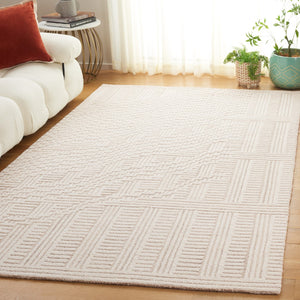 Safavieh Harvest Elegant Hand-tufted Area Rug In Premium Wool Blend - Modern Geometric Design For Your Home Beige ,Ivory 85% Wool,15% Cotton Hvt601b-4