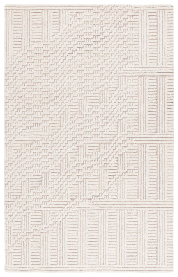 Safavieh Harvest Hand Tufted Wool-cotton Runner Rug - Modern Geometric Design For Stylish Home Interiors Beige ,Ivory 85% Wool,15% Cotton Hvt601b-5