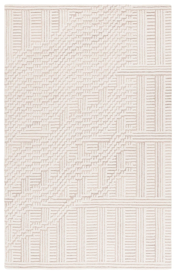 Safavieh Harvest Elegant Hand-tufted Area Rug In Premium Wool Blend - Modern Geometric Design For Your Home Beige ,Ivory 85% Wool,15% Cotton Hvt601b-4
