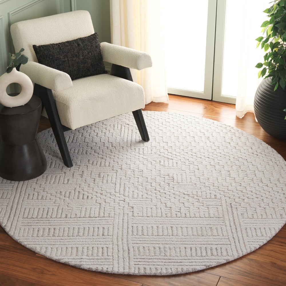 Safavieh Harvest Elegant Hand-tufted Area Rug In Premium Wool Blend - Modern Geometric Design For Your Home Beige ,Ivory 85% Wool,15% Cotton Hvt601b-4