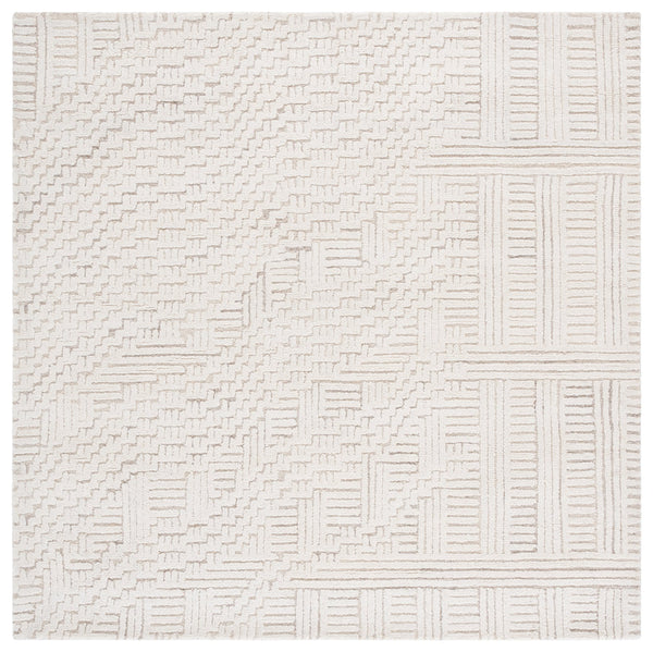 Safavieh Harvest Hand Tufted Wool-cotton Runner Rug - Modern Geometric Design For Stylish Home Interiors Beige ,Ivory 85% Wool,15% Cotton Hvt601b-6sq