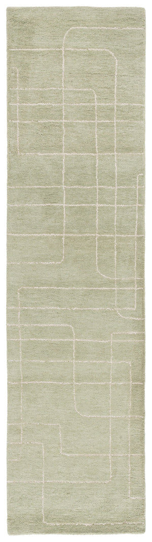 Safavieh Harvest Hand-Tufted Sage Wool Rug — Low 3/8" Pile, Modern Geometric Design, Artisanal Indian Craftsmanship 6'-0" x 6'-0" HVT801W-6SQ