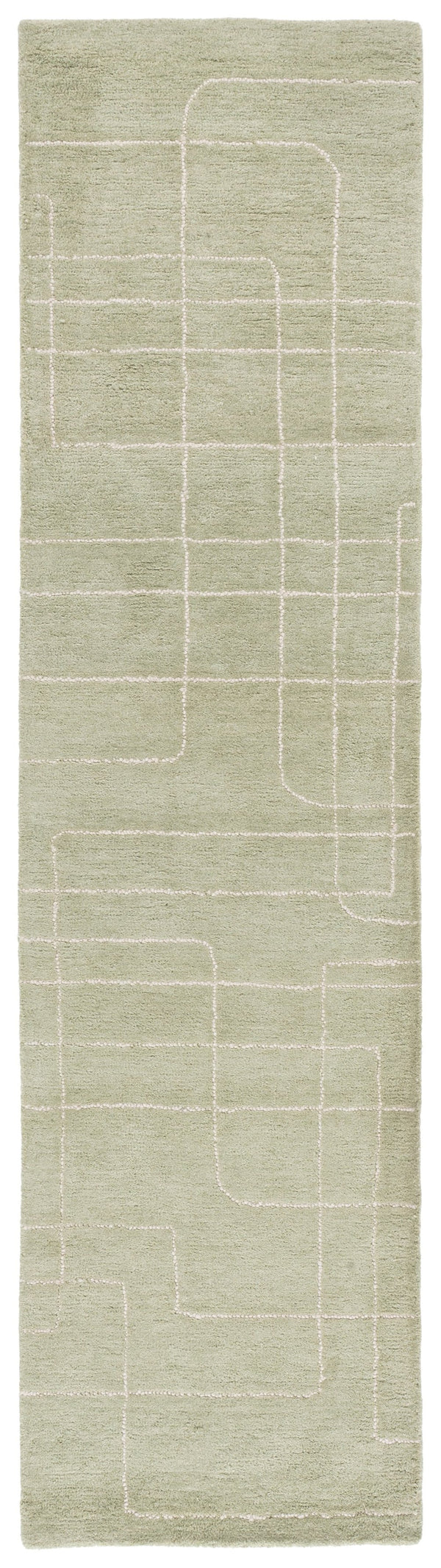 Safavieh Harvest Hand-Tufted Sage Wool Rug — Low 3/8" Pile, Modern Geometric Design, Artisanal Indian Craftsmanship 6'-0" x 6'-0" HVT801W-6SQ