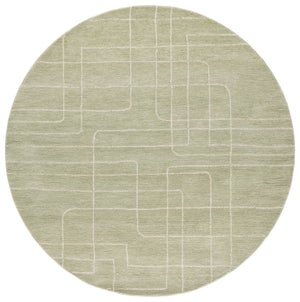 Safavieh Harvest Hand-Tufted Sage Runner Rug – Low-Profile Wool Pile, Modern Geometric Design For Halls 2'-3" x 9'-0" HVT801W-29