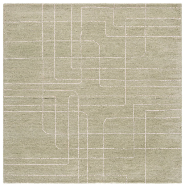 Safavieh Harvest Hand-Tufted Sage Runner Rug – Low-Profile Wool Pile, Modern Geometric Design For Halls 2'-3" x 9'-0" HVT801W-29