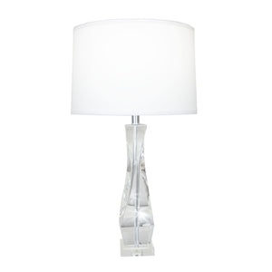 Zeugma Hy3030 Elegant Crystal Table Lamp With Pure White Silk Shade - Stylish Lighting For Any Space Clear Crystal  Hy3030 Crystal Lamp