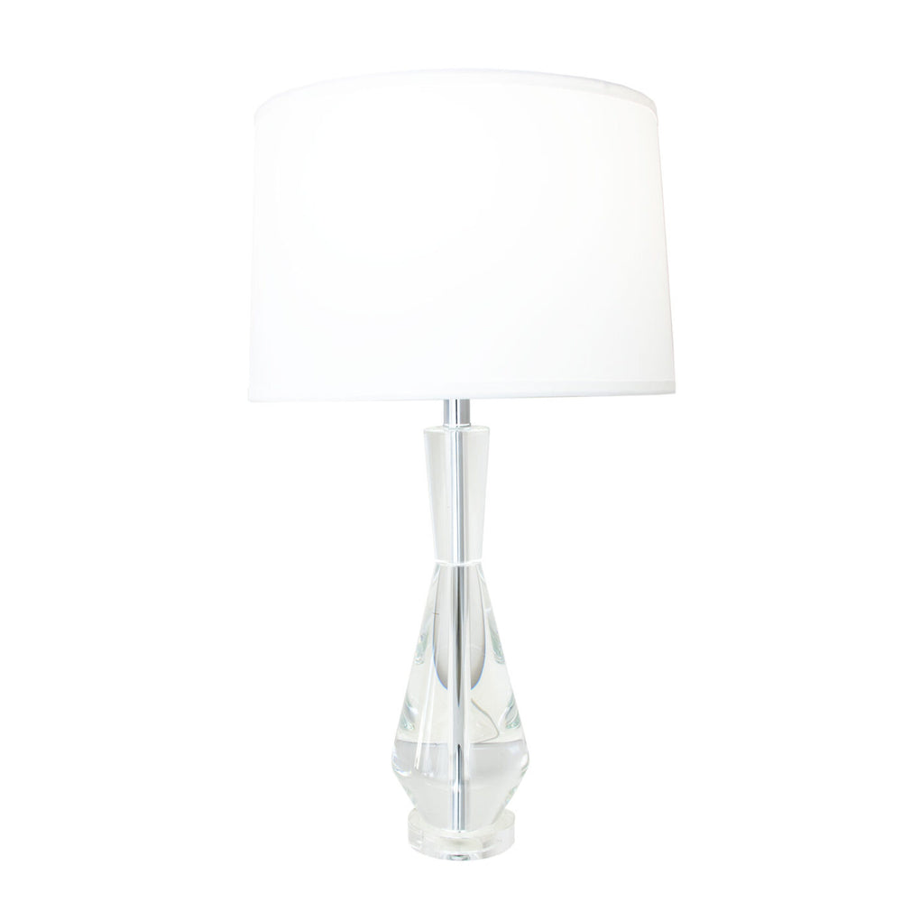 Zeugma Hy3031 Elegant Crystal Lamp With White Silk Shade – Modern Lighting For A Chic Home Decor Finish Clear Crystal  Hy3031 Crystal Lamp