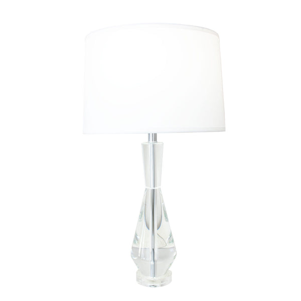 Zeugma Hy3031 Elegant Crystal Lamp With White Silk Shade – Modern Lighting For A Chic Home Decor Finish Clear Crystal  Hy3031 Crystal Lamp