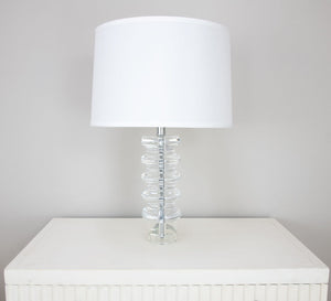 Zeugma Hy3032 Elegant Crystal Table Lamp With Pure White Silky Shade – Perfect For Any Room Decor Clear Crystal  Hy3032 Crystal Lamp