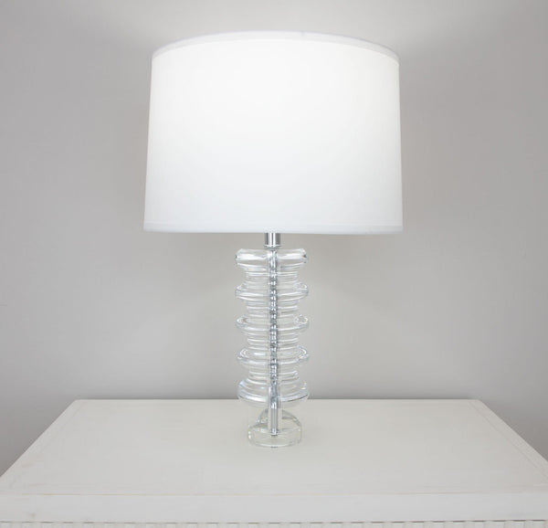 Zeugma Hy3032 Elegant Crystal Table Lamp With Pure White Silky Shade – Perfect For Any Room Decor Clear Crystal  Hy3032 Crystal Lamp