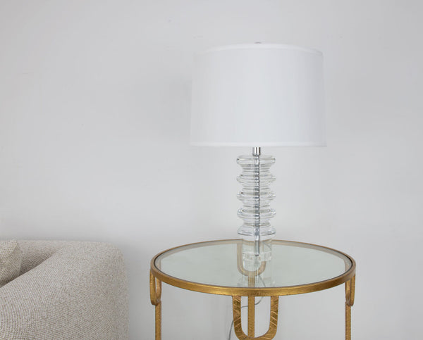 Zeugma Hy3032 Elegant Crystal Table Lamp With Pure White Silky Shade – Perfect For Any Room Decor Clear Crystal  Hy3032 Crystal Lamp