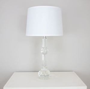 Zeugma Hy3033 Elegant Clear Crystal Lamp With French Wired Design And Pure White Silk Shade For Stylish Lighting Clear Crystal  Hy3033 Crystal Lamp