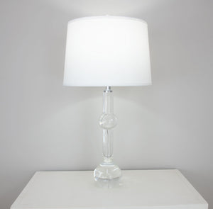 Zeugma Hy3033 Elegant Clear Crystal Lamp With French Wired Design And Pure White Silk Shade For Stylish Lighting Clear Crystal  Hy3033 Crystal Lamp