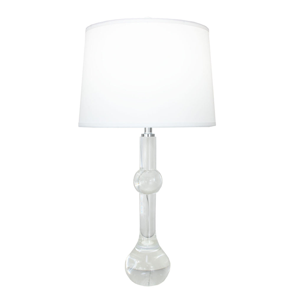 Zeugma Hy3033 Elegant Clear Crystal Lamp With French Wired Design And Pure White Silk Shade For Stylish Lighting Clear Crystal  Hy3033 Crystal Lamp