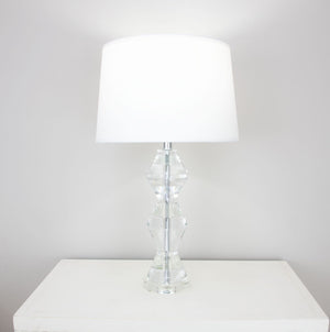 Zeugma Hy3035 Elegant Crystal Table Lamp With Silk Shade - 150w, Modern Design For Any Room Decor Clear Crystal  Hy3035 Crystal Lamp