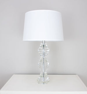 Zeugma Hy3035 Elegant Crystal Table Lamp With Silk Shade - 150w, Modern Design For Any Room Decor Clear Crystal  Hy3035 Crystal Lamp