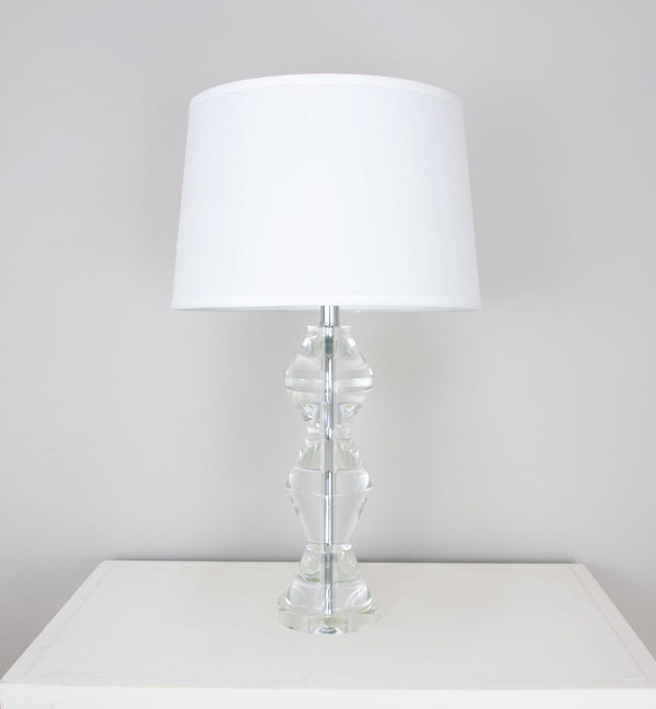 Zeugma Hy3035 Elegant Crystal Table Lamp With Silk Shade - 150w, Modern Design For Any Room Decor Clear Crystal  Hy3035 Crystal Lamp