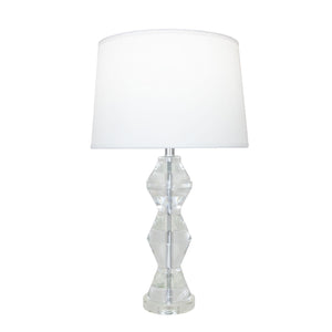 Zeugma Hy3035 Elegant Crystal Table Lamp With Silk Shade - 150w, Modern Design For Any Room Decor Clear Crystal  Hy3035 Crystal Lamp