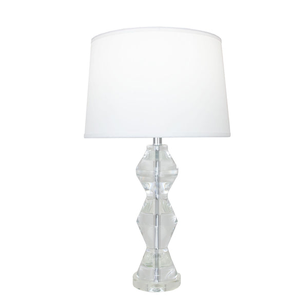 Zeugma Hy3035 Elegant Crystal Table Lamp With Silk Shade - 150w, Modern Design For Any Room Decor Clear Crystal  Hy3035 Crystal Lamp