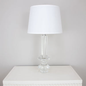 Zeugma Hy3036 Elegant Crystal Table Lamp With Pure White Silk Shade - 150w, Chic French Wired Design Clear Crystal  Hy3036 Crystal Lamp