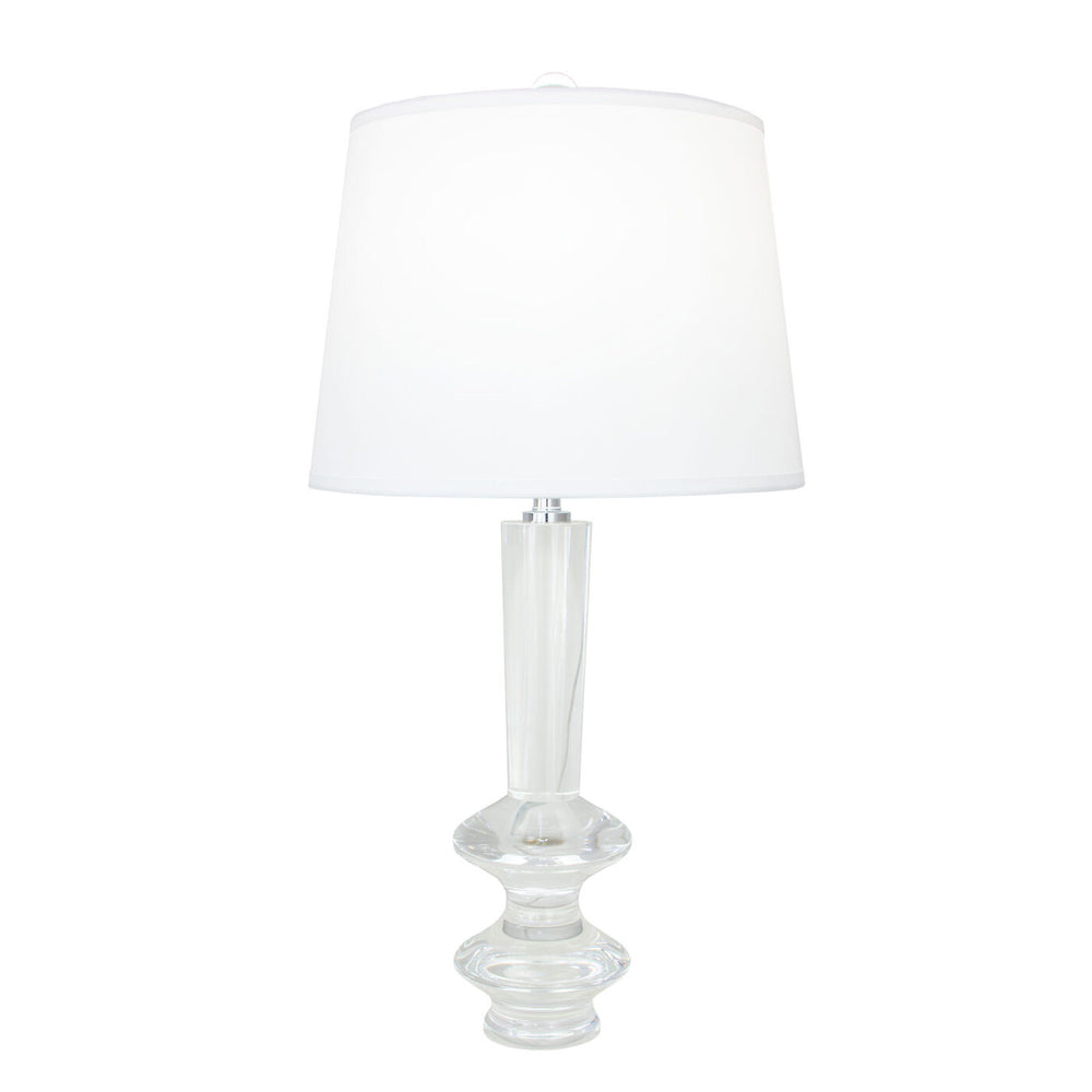 Zeugma Hy3036 Elegant Crystal Table Lamp With Pure White Silk Shade - 150w, Chic French Wired Design Clear Crystal  Hy3036 Crystal Lamp