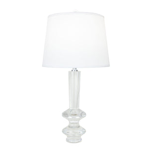 Zeugma Hy3036 Elegant Crystal Table Lamp With Pure White Silk Shade - 150w, Chic French Wired Design Clear Crystal  Hy3036 Crystal Lamp