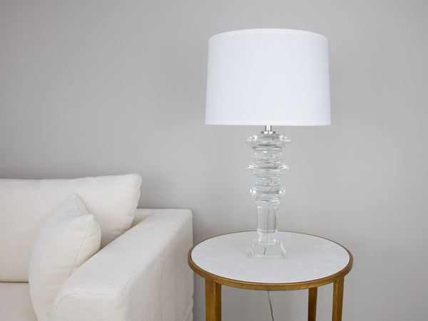Zeugma Hy3039 Elegant Crystal Table Lamp With White Silk Shade - Chic French Wired Design For Any Space Clear Crystal  Hy3039 Crystal Lamp